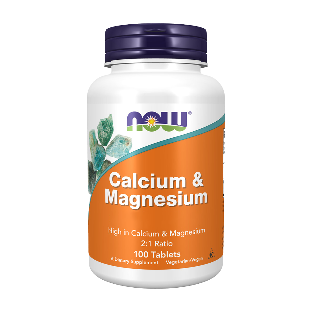 NOW Foods Calcium og magnesium (100 tabletter) front