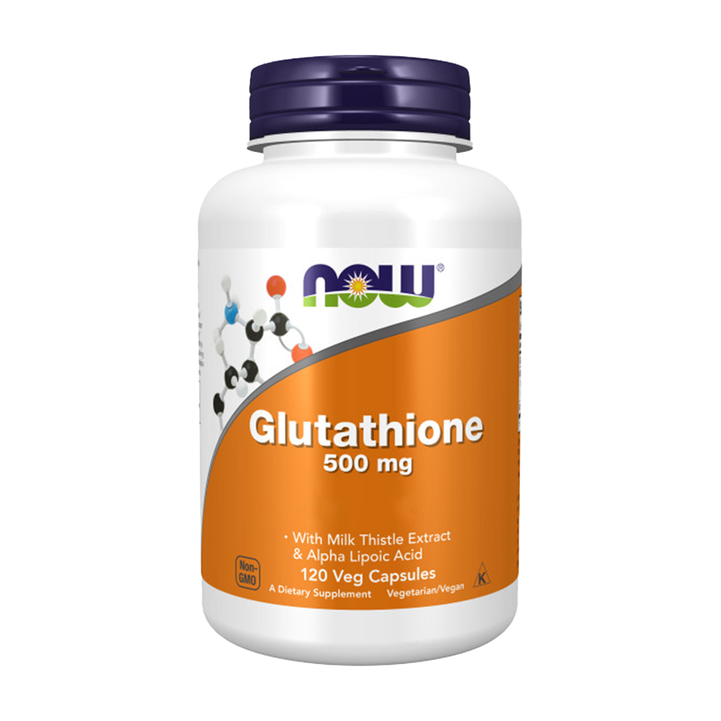 NOW Foods Glutathion 500 mg (120 capsules) front side label