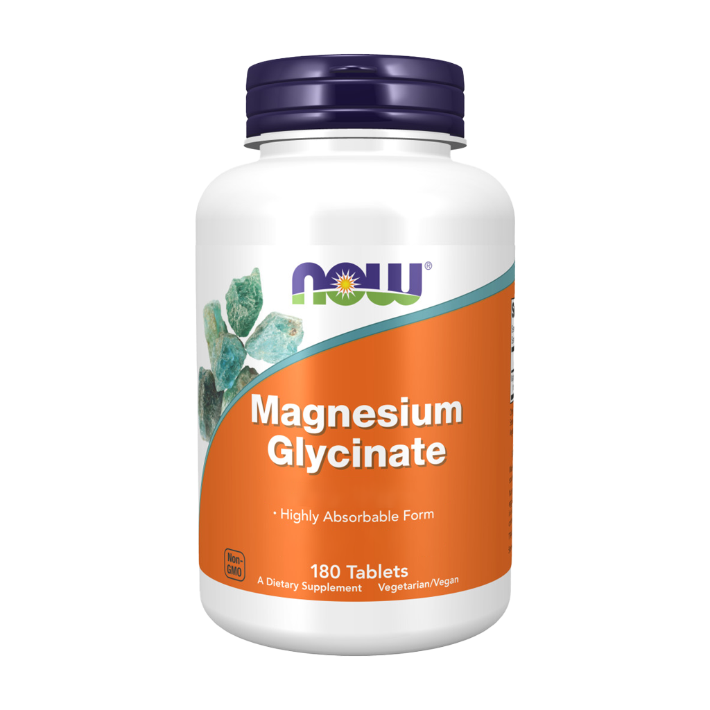 now foods magnesium glycinate 180 tabletter foran