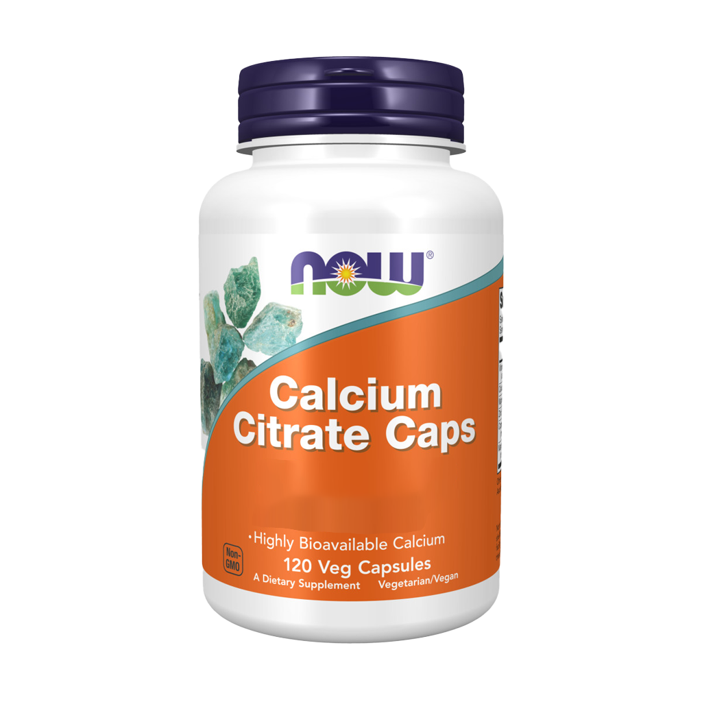 now foods calcium citrat 120 kapsler foran