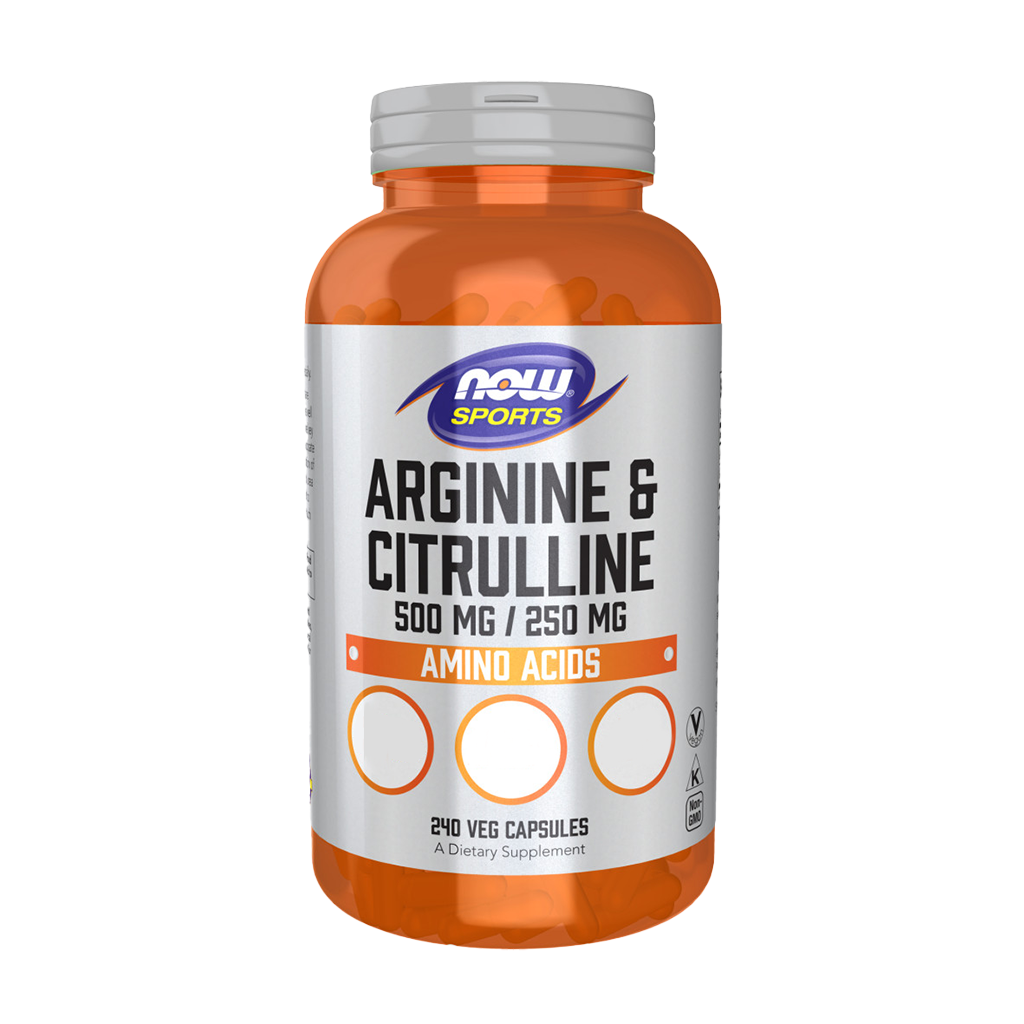now foods arginin citrulin 500 mg 250 mg 240 kapsler voorkant