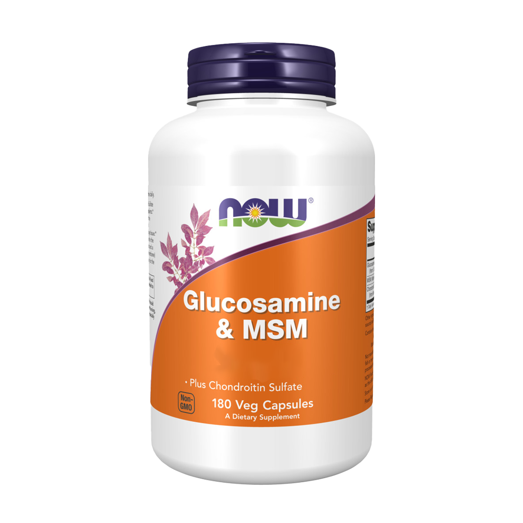 NOW Foods Glucosamine & MSM capsules Voorkant