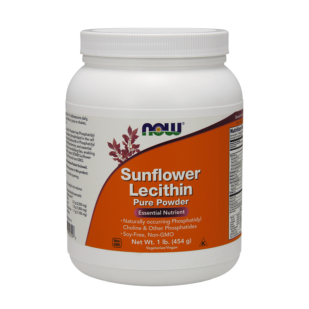 NOW Foods Solsikke Lecithin Pure Powder Can Front