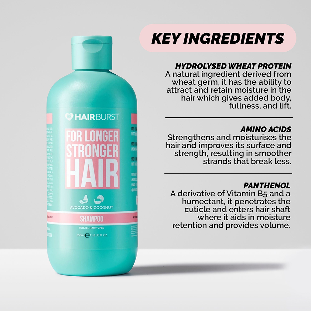 hairburst shampoo længere stærkere hår 350ml 3