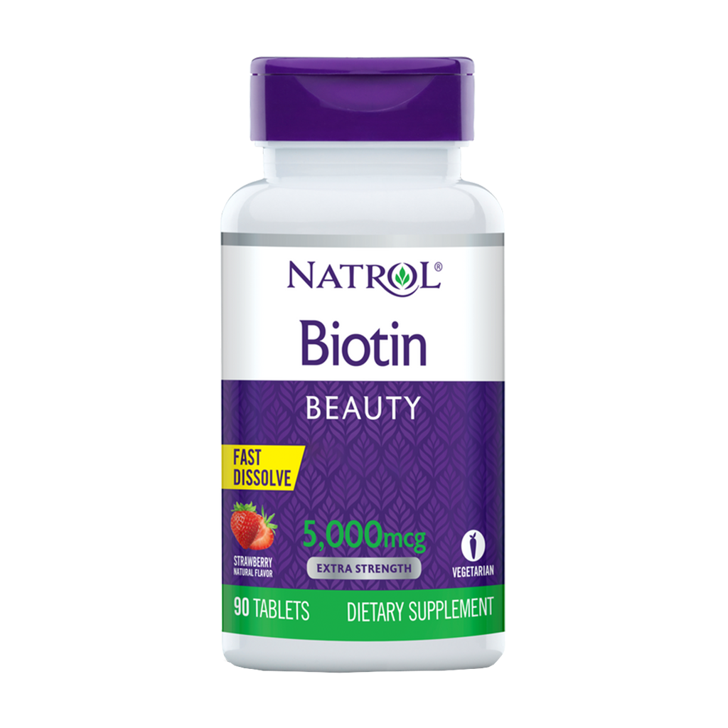Natrol Biotin 5000mcg FastDissolveTabletter 90ct Front1