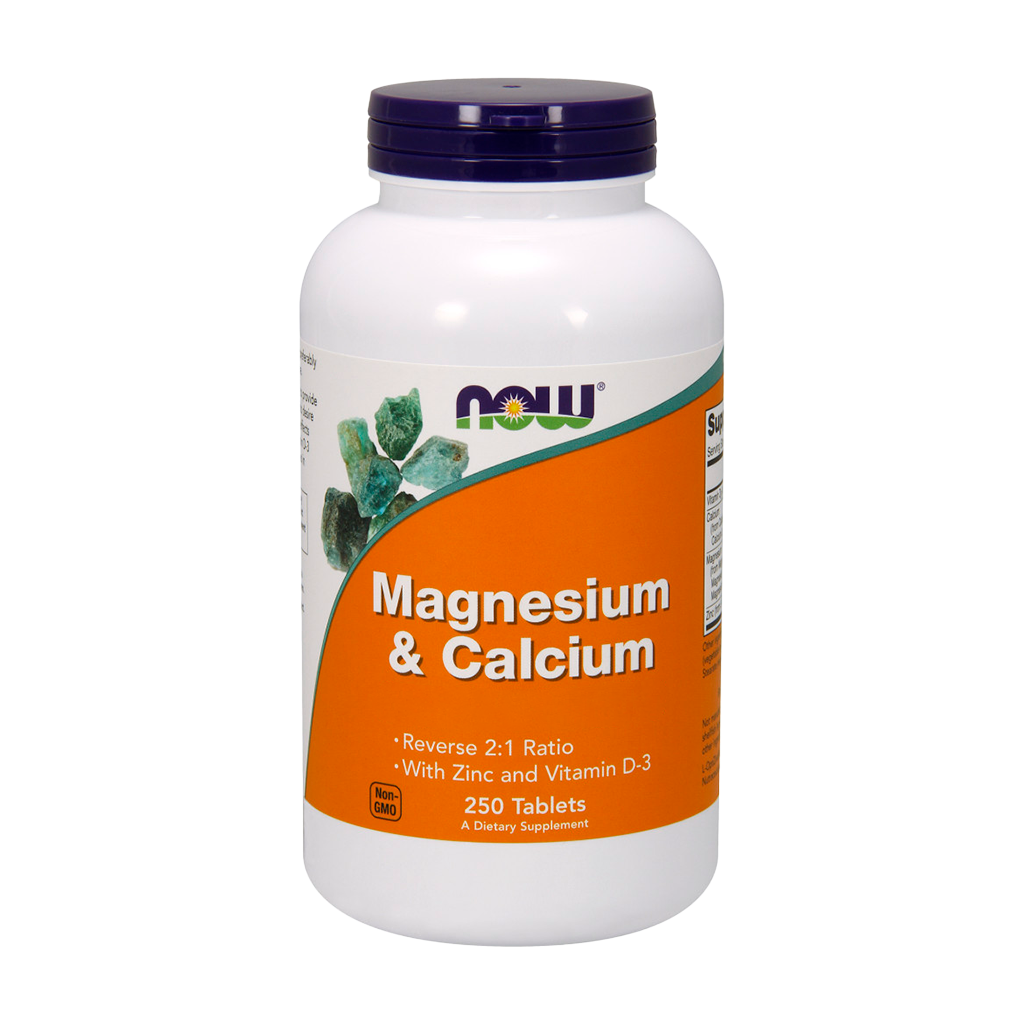 NOW Foods Magnesium & Calcium (250 tabletter) cofront
