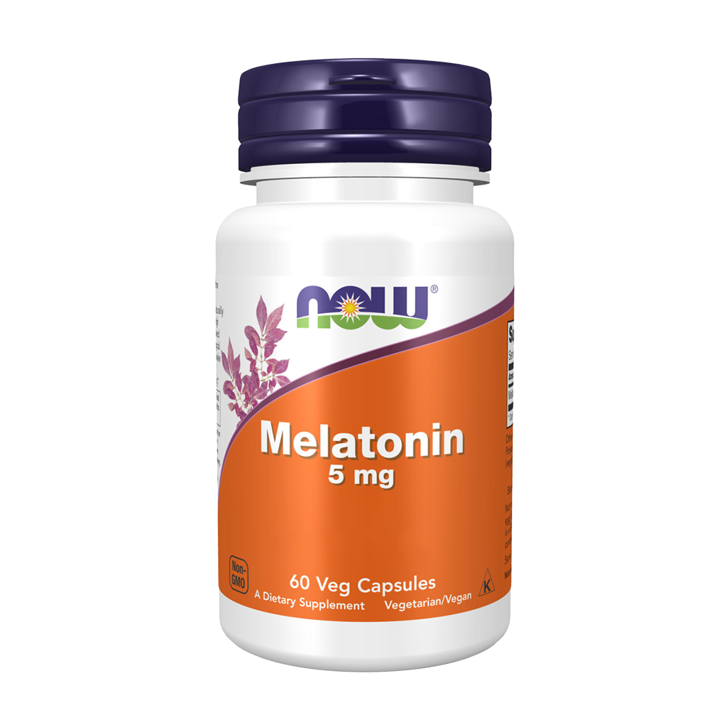 NOW Foods Melatonin 5 mg (60 kapsler) Forsiden