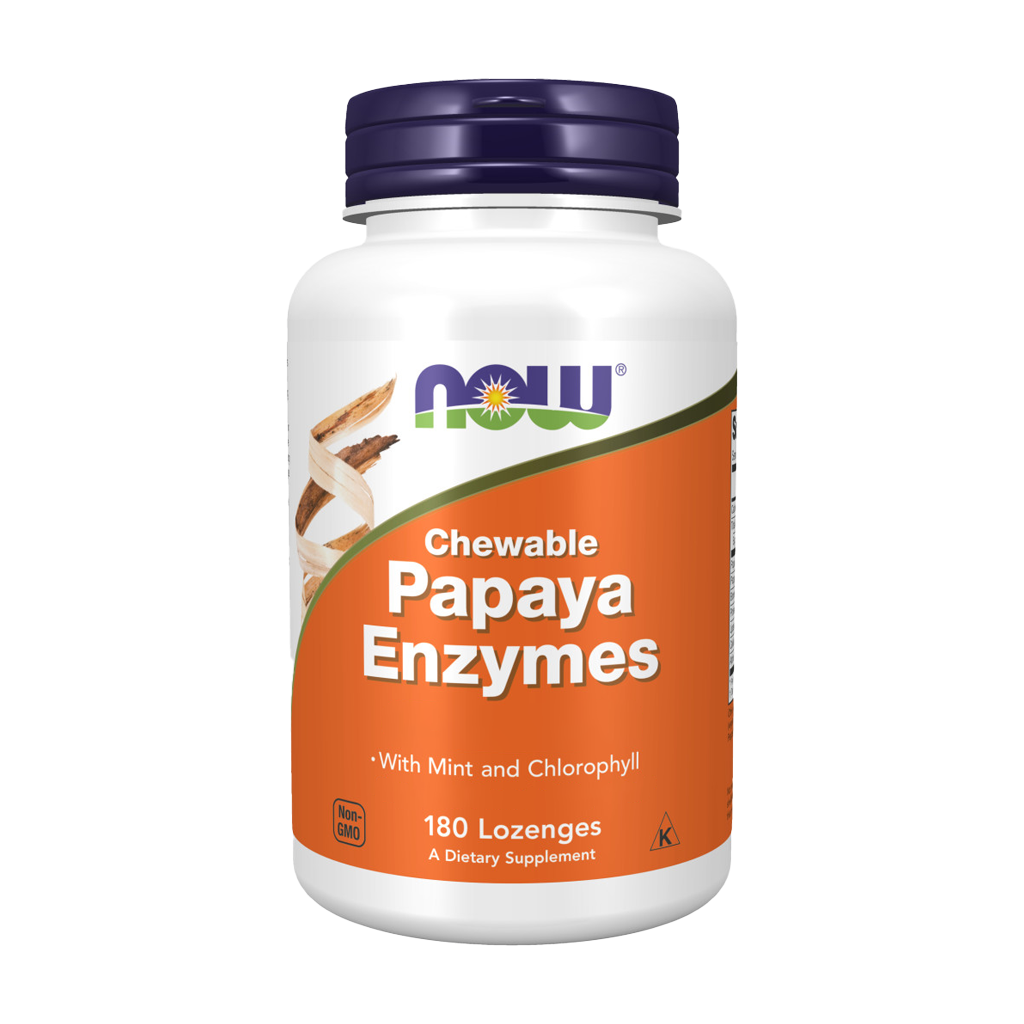 now foods papaya enzym 180 sugetabletter 1