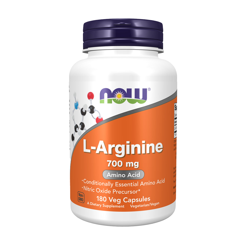 NOW Foods L-Arginine 700 mg (180 capsules) Voorkant