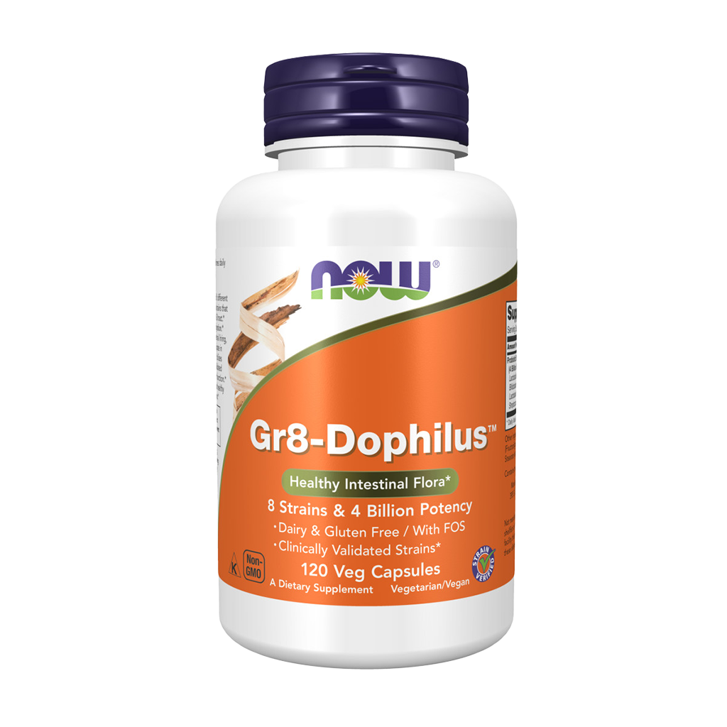 NOW Foods Gr8-Dophilus (120 capsules) Voorkant