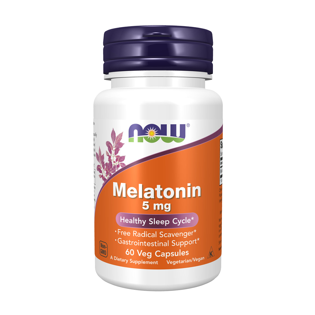 NOW Foods Melatonin 5 mg (60 kapsler) Forsiden