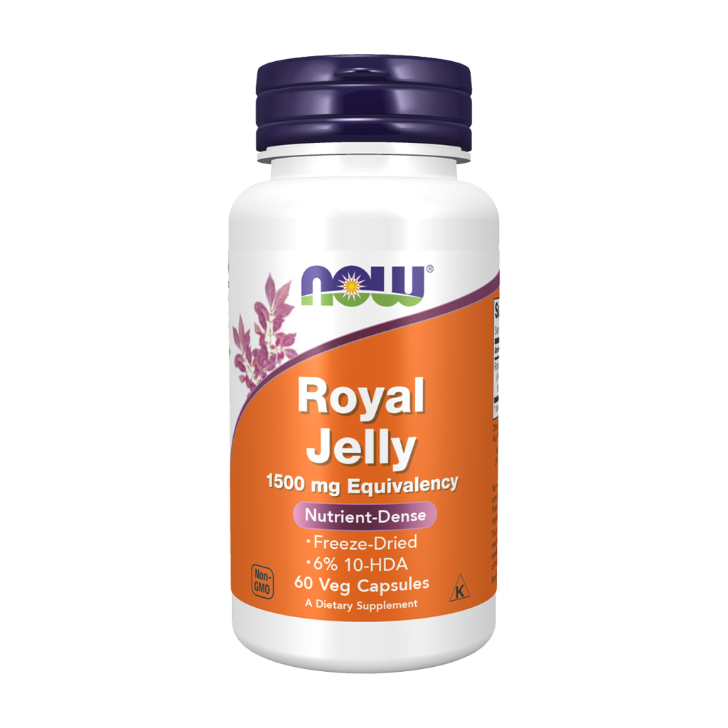 NOW Foods Royal Jelly 1500 mg (60 kapsler) forsideetiket
