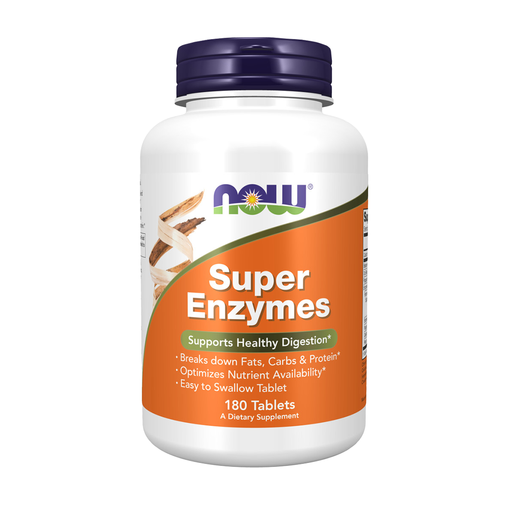 NOW Foods Super Enzymes (180 tabletter) forreste ende