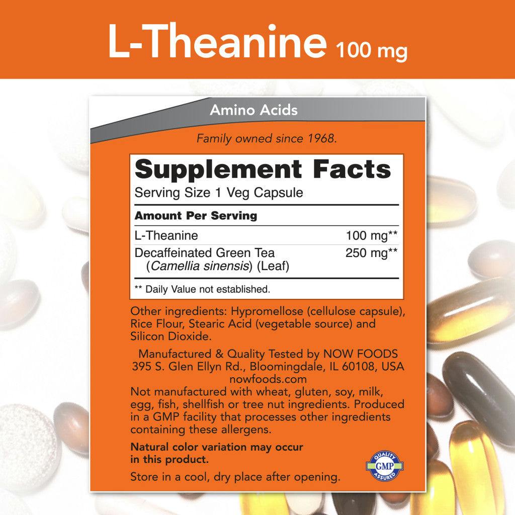 NOW Foods L-Theanin 100 mg (90 kapsler) content