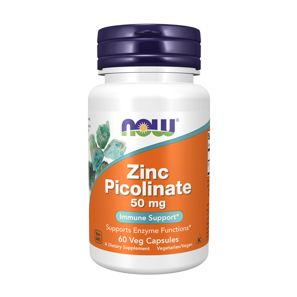 NOW Foods Zink Picolinate 50 mg (60 kapsler) Forsiden