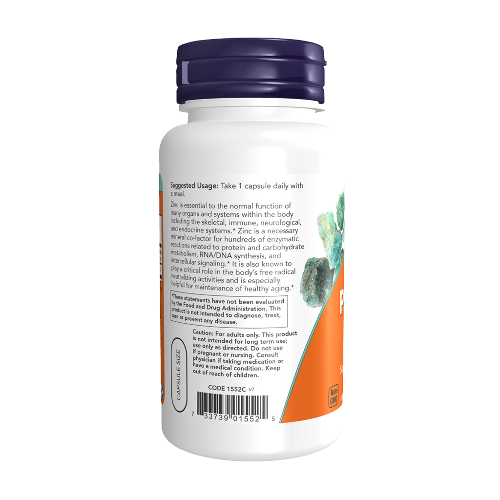NOW Foods Zink Picolinate 50 mg (60 kapsler) Side